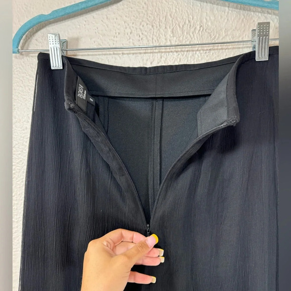 Tadashi Collection 100% Silk Chiffon Overlay Black Pants Women’s 6 Date Night - Picture 8 of 12